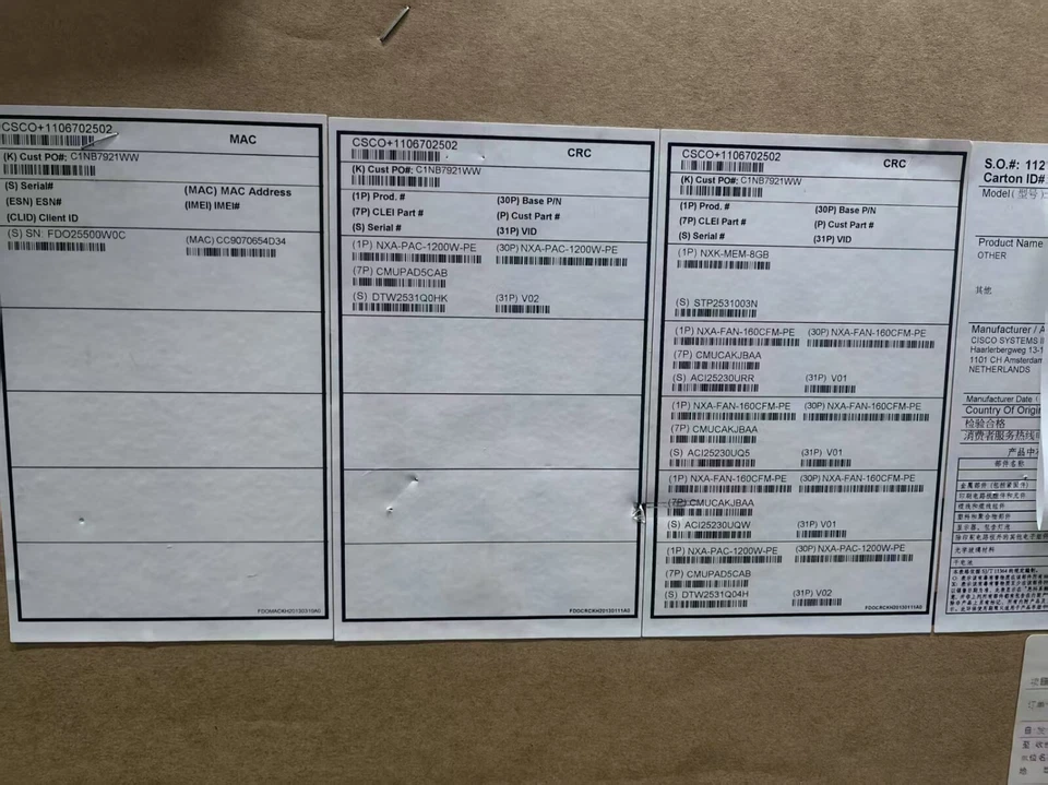 Cisco N9K-C93216TC-FX2 96x 100M/1/10GBASE-T 12x 40/100-Gigabit QSFP2 Port Switch - Image 2 of 2