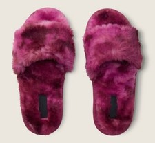 VS pink cozy slide on slippers brand new size medium 7/8 cloudy violet tye dye