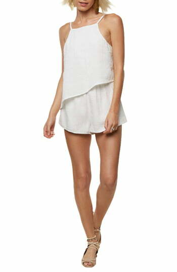 all white romper shorts