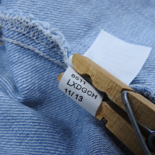 Aeropostale p.s. ps Denim Crop Jacket Child 10 Distressed Jean Blue Light Wash - Picture 6 of 6