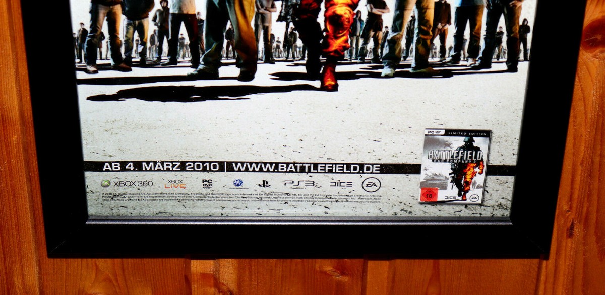 Battlefield Bad Company 2 Rare Small Poster Ad Page Framed