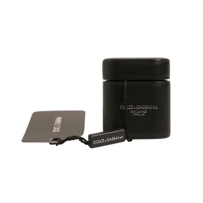 DOLCE GABBANA Airpods Case Black PVC Logo Print Flip