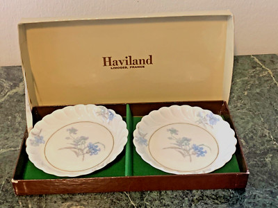 2 Lovely Matching Haviland Bergère Limoges, France Plates/ Bowls in original Box