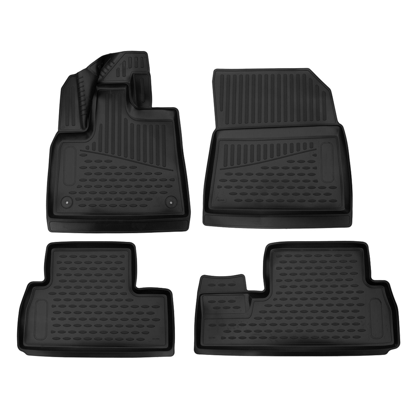 Tapis de sol caoutchouc sur mesure Peugeot Rifter 2018 à 2025 bac imperméable 4-Pcs