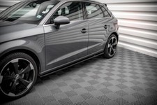 CUP Seitenschweller Ansätze SCHWARZ für Audi A3 8V SB Leisten Schweller Skirts