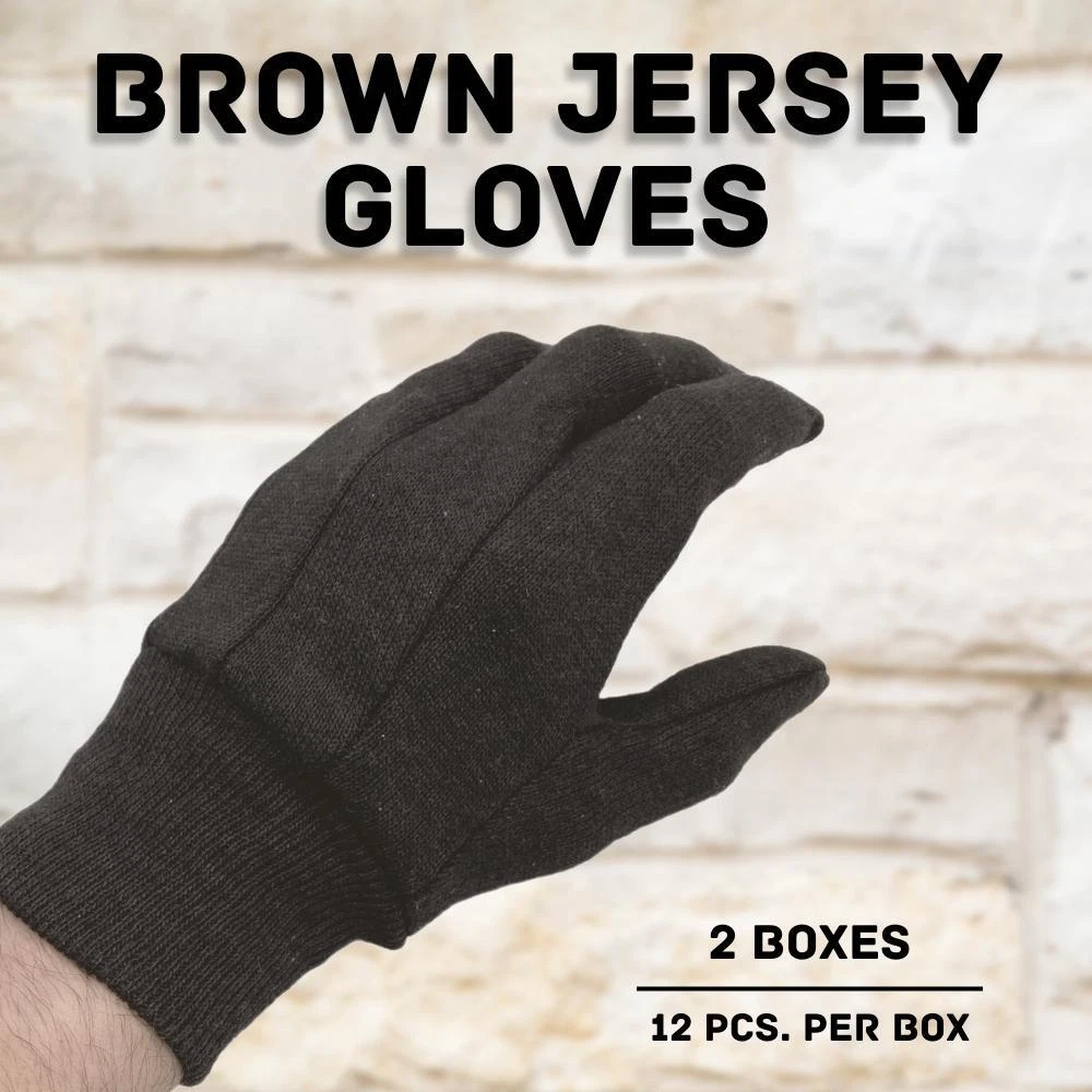 Brown cheap jersey gloves