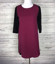 Everly Women's Colorblock 3/4 Sleeve 100% Polyester Back Zip Shift Dress Size S