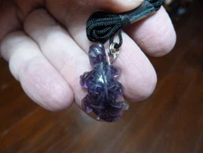 (an-liz-ur-4) Uromastyx lizard Purple gemstone carving PENDANT necklace FIGURINE