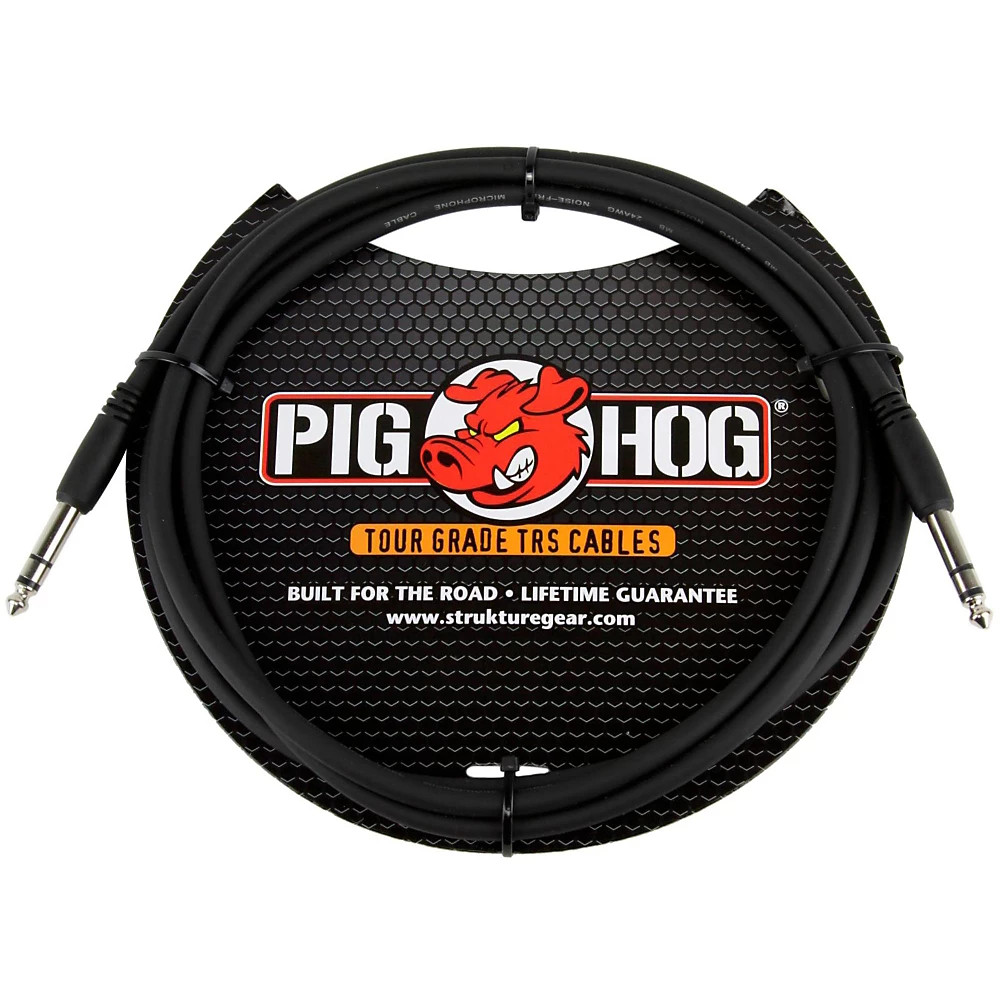 Кабель для приборов Pig Hog от 1/4 TRS до 1/4 TRS (3 фута) длиной 6 футов.