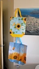 Reusable shopping bags- sunflowers&bees and sunflowers -1-20x18  & 1-18x14-China