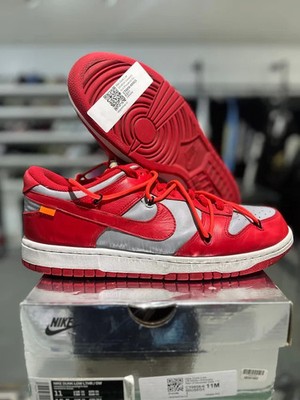 Used Nike Dunk Low Off-White University Red 514346 Size 11 SHIPS FAST