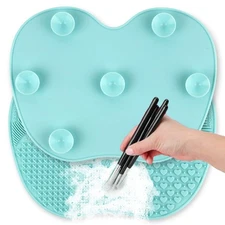 Silicon Makeup Brush Cleaning Mat Portable Cosmetic Brush Cleaner Pad Scrubber