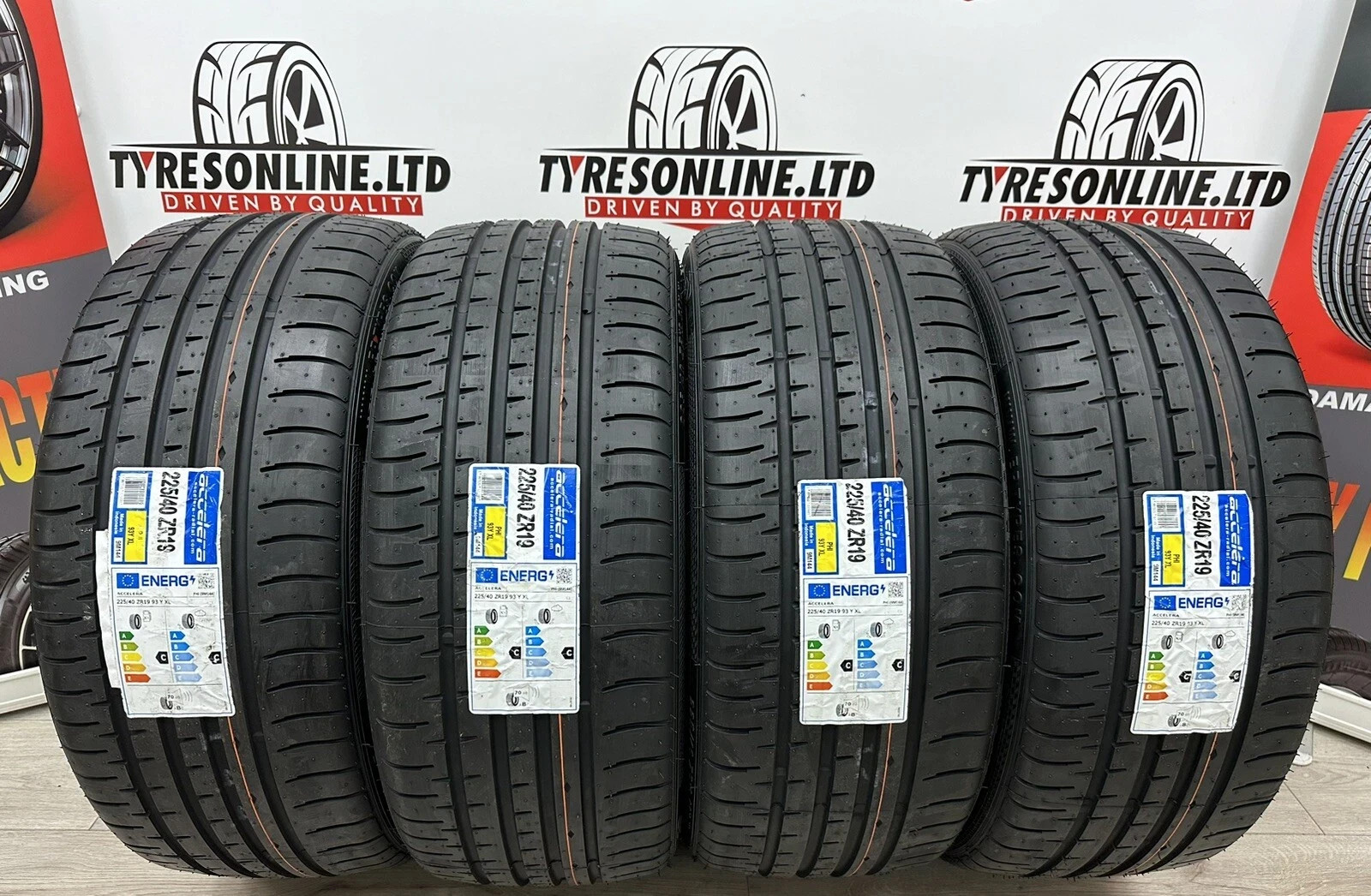 4 X 225 40 19 ACCELERA PHI 93YXL 225/40ZR19 BRAND NEW PERFORMANCE TYRES 2254019