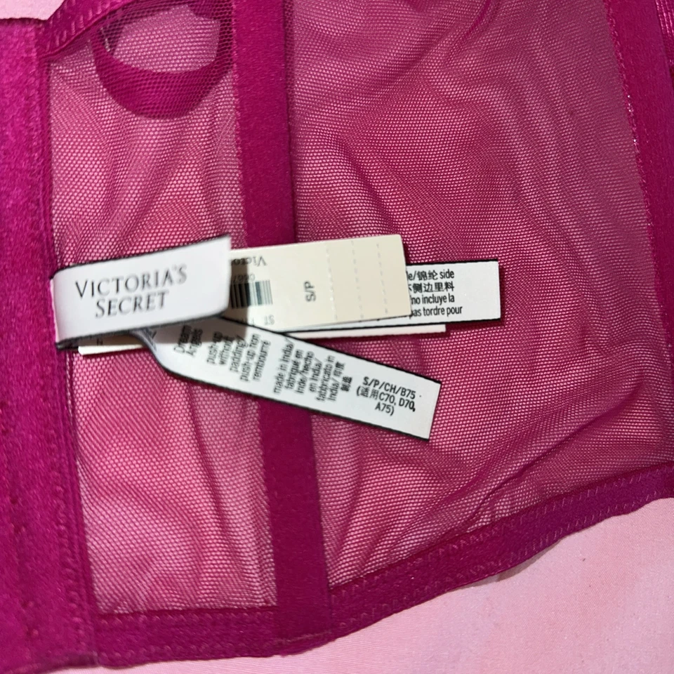 Victoria’s Secret Fushia ROSA Corsé Bustier Talla Pequeña Día de San Valentín OFERTA Foto 4 de 4