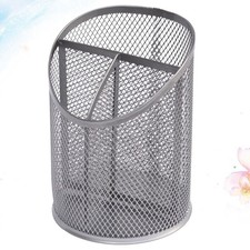 Silver Metal Pencil Organizer Reusable Pen Container for Home Office