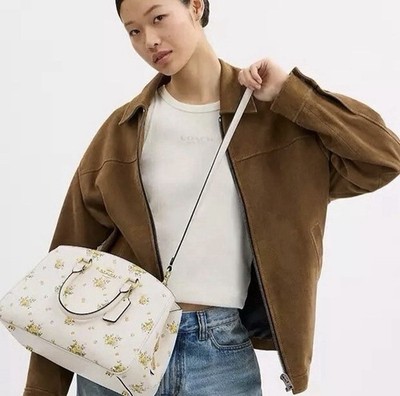 NWT Coach Savannah Carryall Bag With Floral Print Leather CAL41