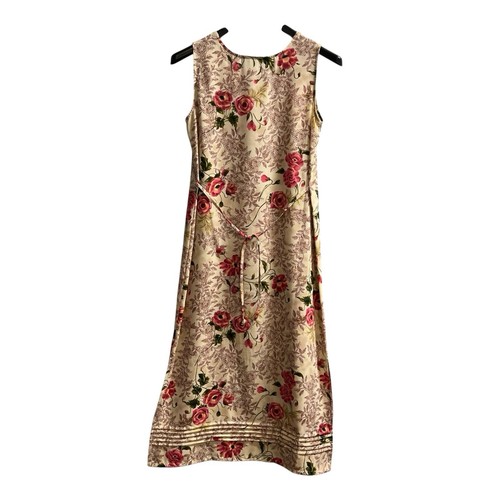 Vintage Sag Harbor Dress Women 6P Floral Red Maxi Tie Back Cottagecore Grunge - Picture 3 of 8