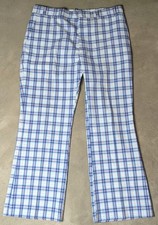 Vintage Levi's Men's Panatela Plaid Pants Pockets 1970's Retro Slacks Blue White