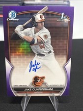 2023 Bowman Chrome 1st Draft Purple Refractor Auto Jake Cunningham 228 /250
