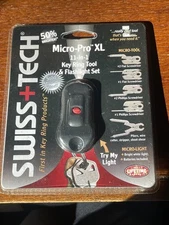 SWISS TECH Micro-Pro XL 11-IN-1 POCKET  TOOL  Key Ring & Flashlight NEW NIB