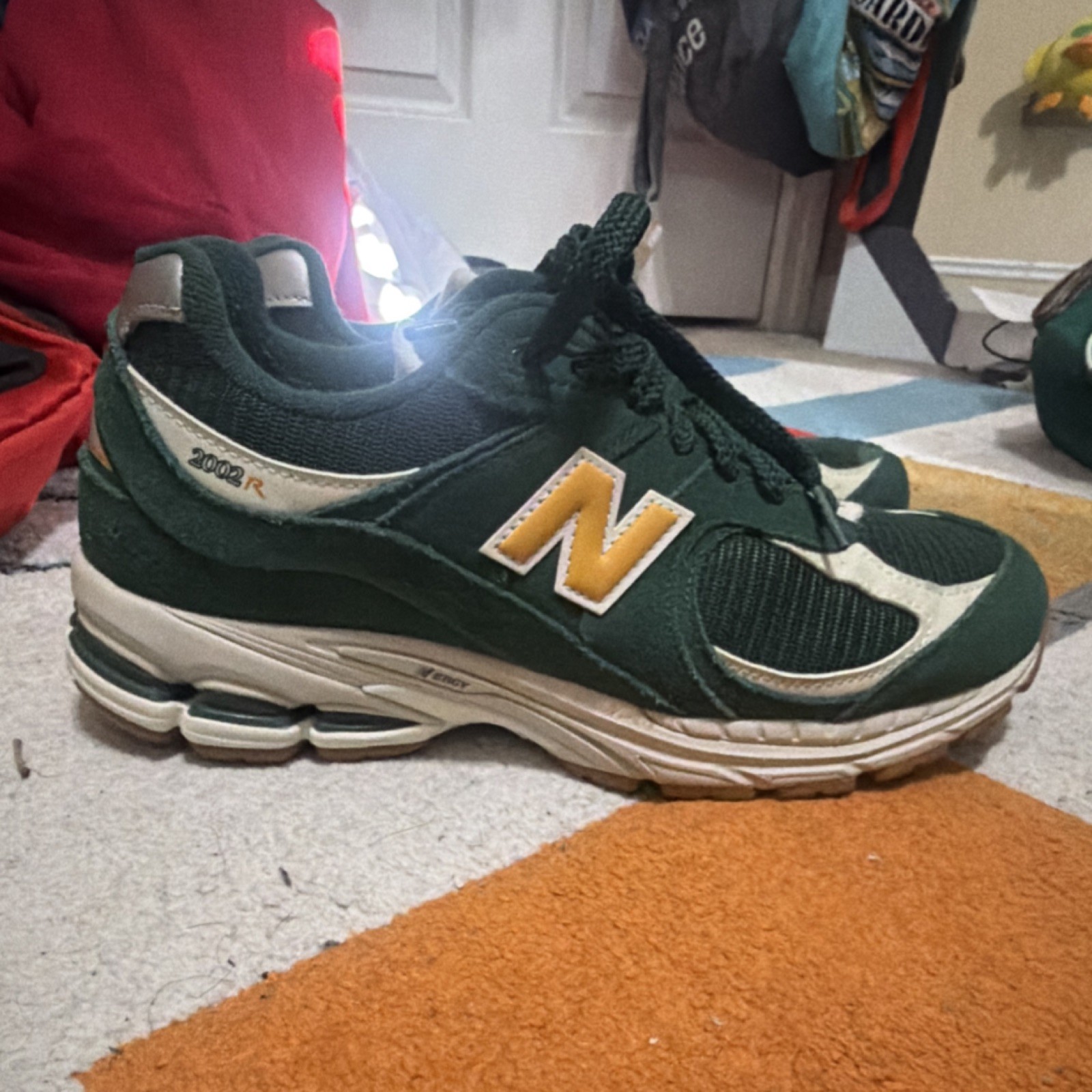 New Balance 2002R M2002RAC ASOS Exclusive Green Yellow Suede Men's Sneakers 2023