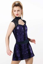 Dance Costume Large Adult Purple Weissman 13645 Jazz Sequin Dress