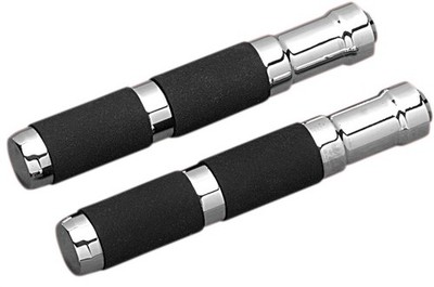 Accutronix Rubber Footpegs Rigid Mount 7 -3/4in. Chrome