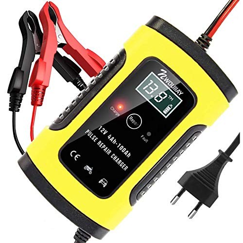Chargeur de batterie auto 12V intelligent avec écran LCD et chargeur moto 6A