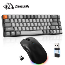 60% K68 Wireless Gaming Keyboard &Mouse ComboSet Mechanical 12800DPI RGB Hotswap