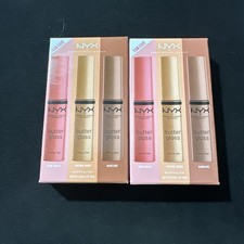 NYX Butter Gloss 3 pc Kit Cream Br l e Fortune Cookie, Madeleine Lot of 2