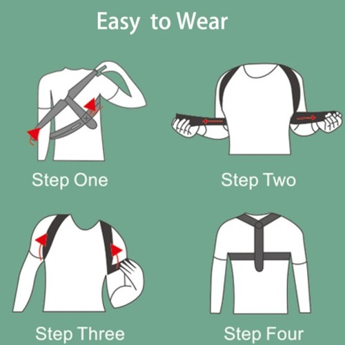 Adjustable Posture Corrector Belt Clavicle Spine Support Upper Back Neck Brace - Picture 6 of 16