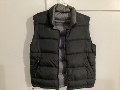 Foot Locker 70% Down 30% Feather Puffer Vest Reversible Black/Gray Men s L