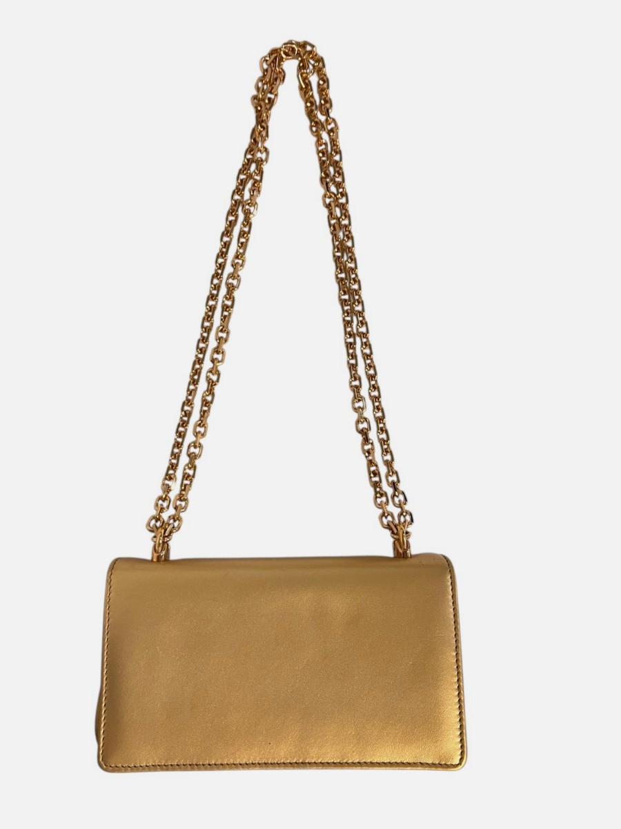Dolce & Gabbana Women's Gold DG Girls Leather Metallic Phone Case