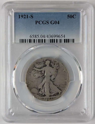 1921-S Walking Liberty Silver Half Dollar 50c PCGS G4 Good 43699654