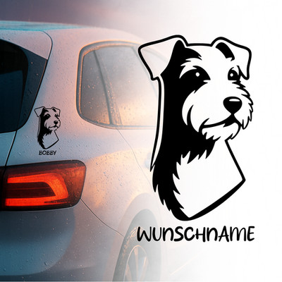Parson Russel Terrier Auto Aufkleber Wunschname | Personalisiert  Sticker 117