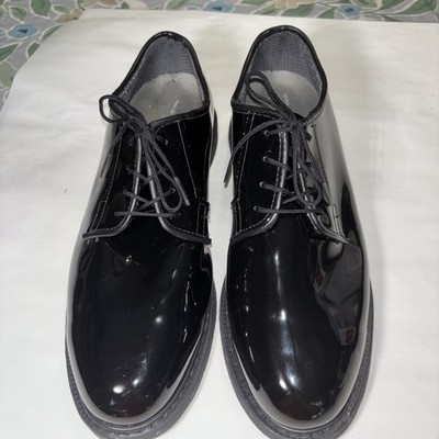 Bates Size 10 W Women s 00731 Lites Black High Gloss Uniform Lace Up Shoes EUC