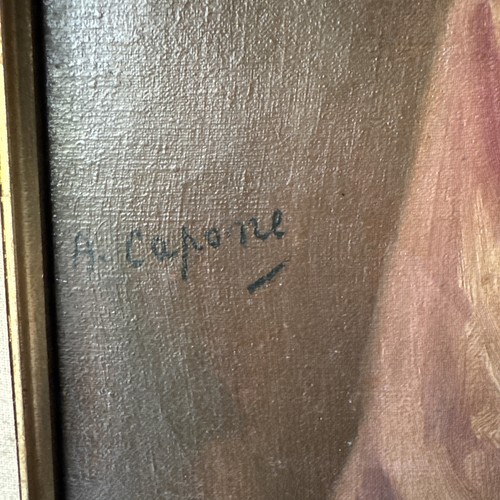 Pintura al óleo vintage retrato de anciana firmado A. Capone enmarcado 27,5x23 - Imagen 7 de 12