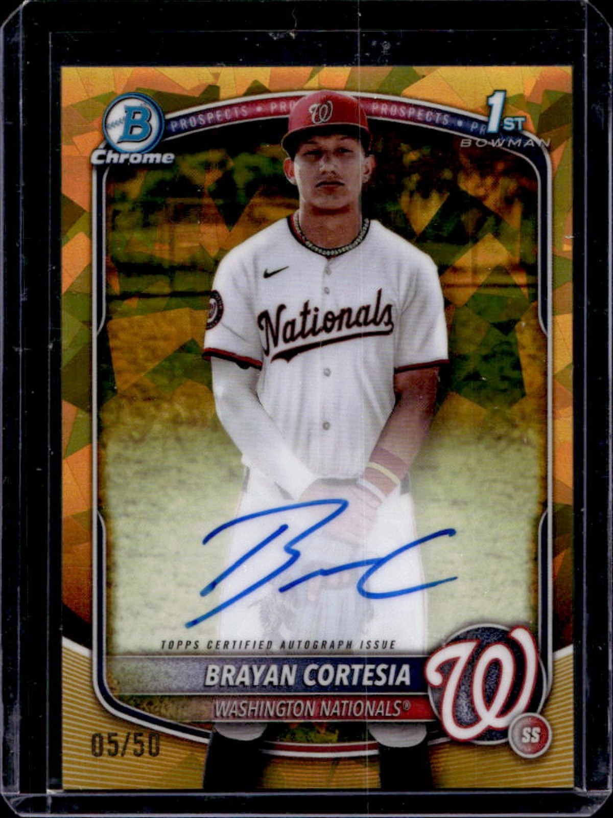 2025 Bowman Chrome Sapphire Brayan Cortesia Auto Gold Refractor 1st #/50