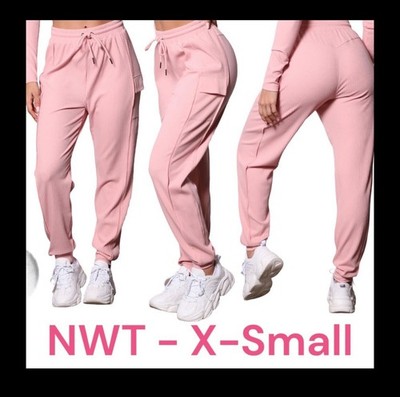 NovaSport - Blush Pink Ribbed Cargo Joggers - Women s XS Loungewear - NWT