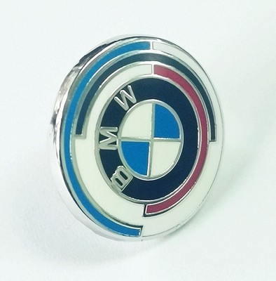BMW 50th Anniversary Sliver Logo Badge Car Lapel Pin