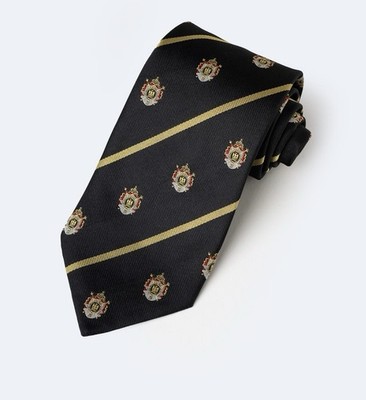 Henry Poole & Co Napoleonic Crested Black Silk Tie Excellent Condition Sold Out
