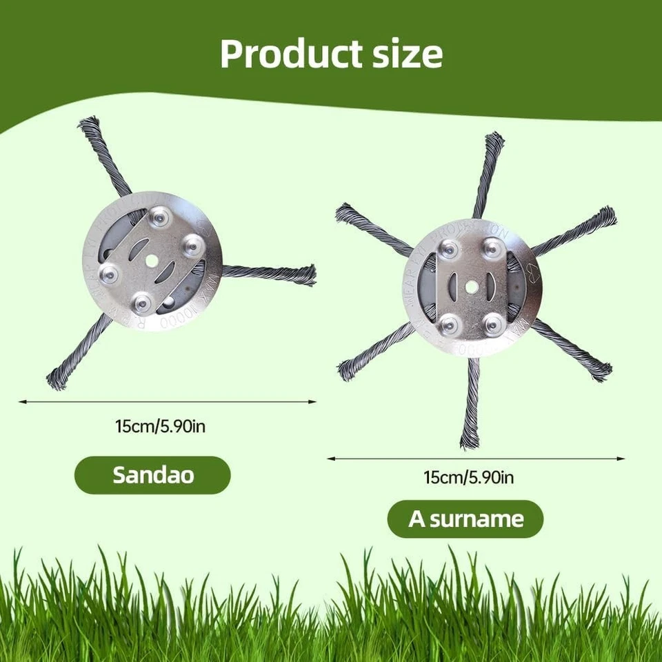 Cabezal de recortadora de césped de alambre de acero, 2025 nuevo cabezal de repuesto para recortadora de cuerda, 6 pulgadas St Foto 2 de 4