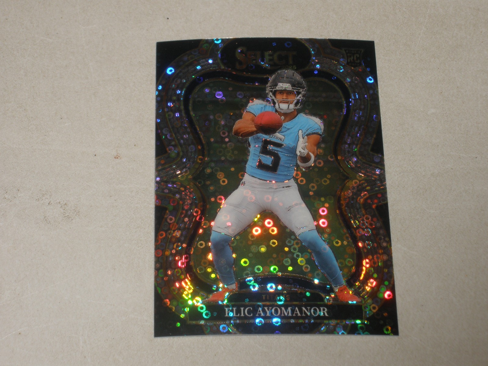 2025 Panini Select Suite Level Silver Disco Prizm #327 Elic Ayomanor Rookie RC