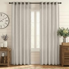 Linen Curtains 84 Inches Long 2 Panels for 52"W x 84"L Pack of 2 Natural