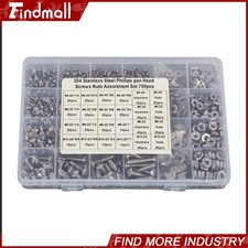 700Pcs Nuts and Bolts Assortment Kit 4-40#6-32#8-32#10-24 Phillips Pan Head