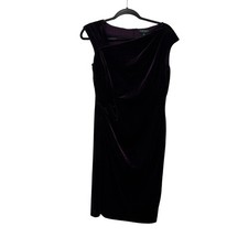Lauren Ralph Lauren Sz 8 Plum Velour Dress Sleeveless Womens