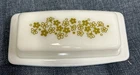 VTG PYREX COMPATIBLES BUTTER DISH W/LID 'CRAZY DAISY/SPRING BLOSSOM GREEN' 72-B