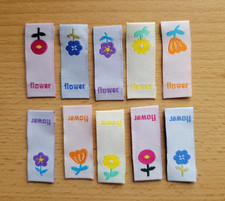 DIY Nähen * 10 bunte Stoff Etiketten Label S...