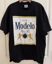 It's Modelo Time Foo Y2K MENS BLACK MEXICAN BEER T-Shirt Size XL