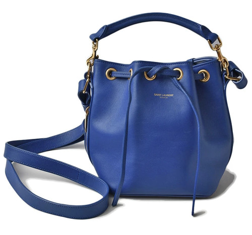 Yves Saint Laurent Emmanuelle Blue 340240 Shoulder Bag Leather Unisex #PTB105